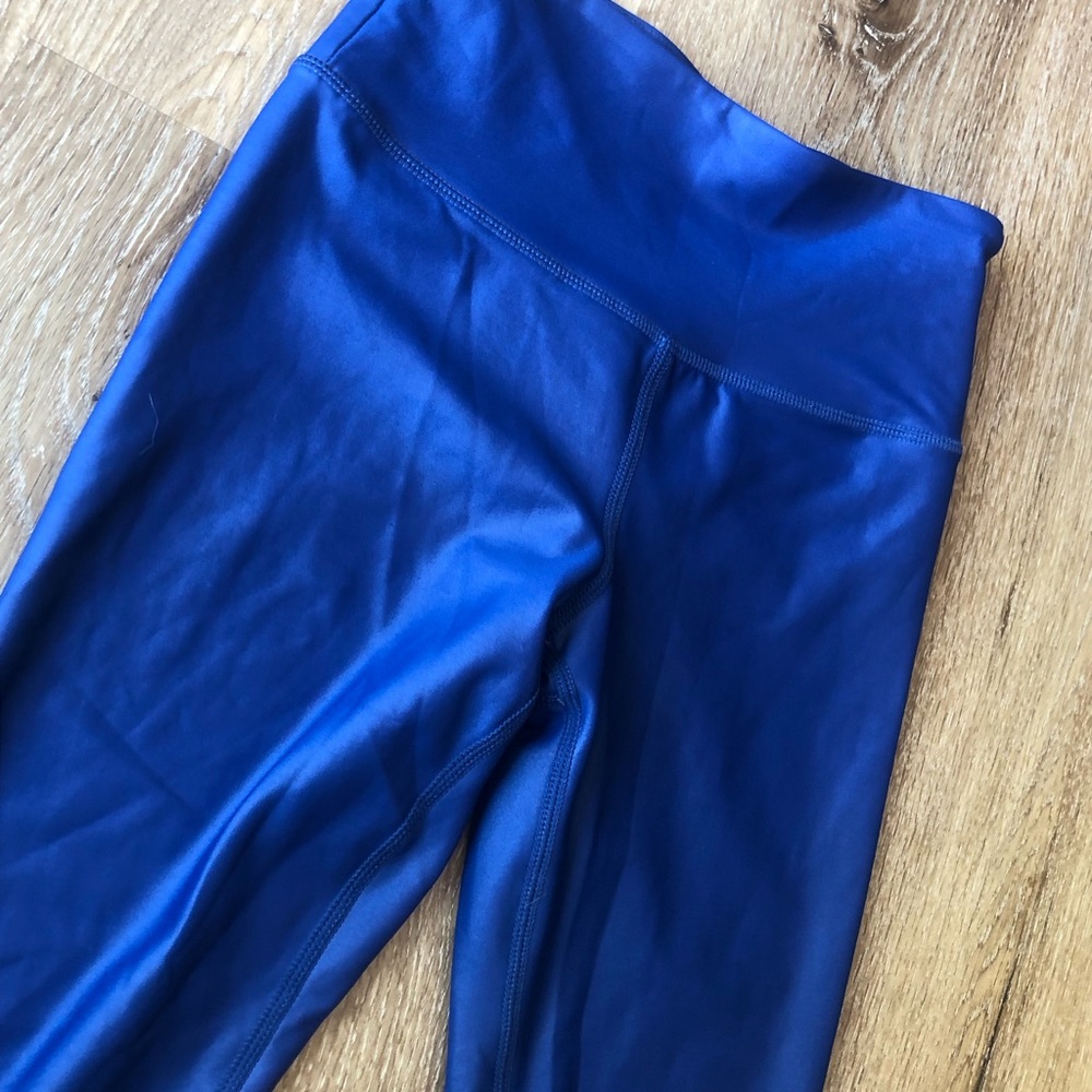 Zyia Active Dark Blue Sheen High Waisted Leggings Light N Tight sz 2 - Picture 3 of 6